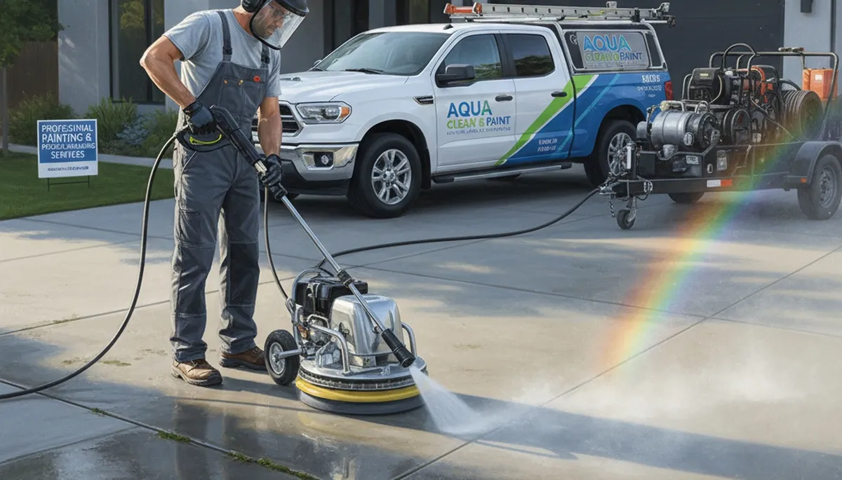 Concrete pressure cleaning in St Louis, MO for driveways and patios by St Louis Paint Pros