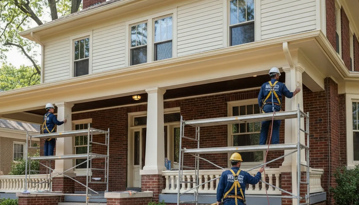 Exterior painting crew serving St Louis, MO, providing professional house painting services